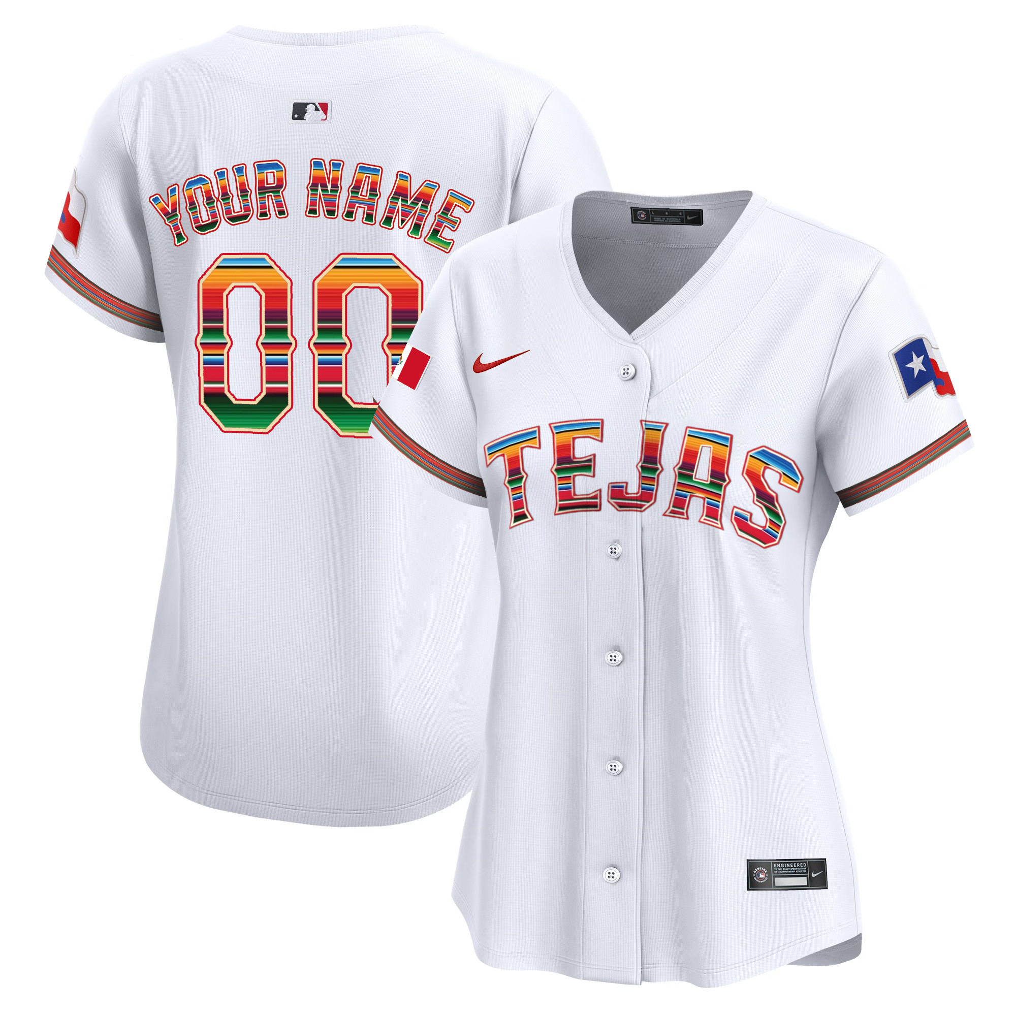 Texas Rangers Mexico Vapor Premier Limited Custom White Jersey - All Stitched