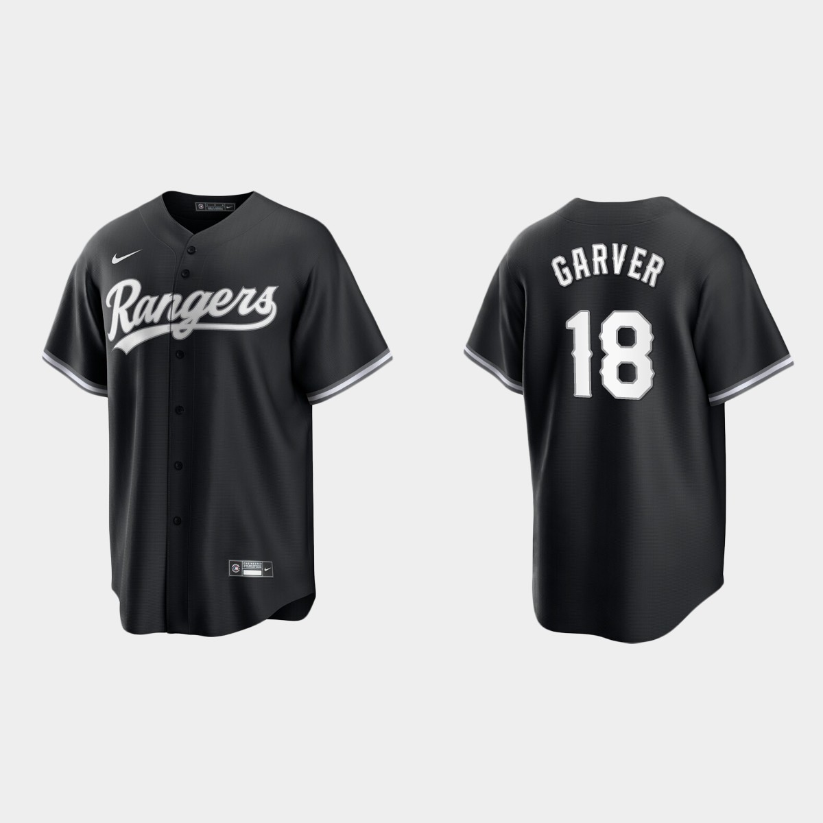 Texas Rangers Mitch Garver Jersey - Black White