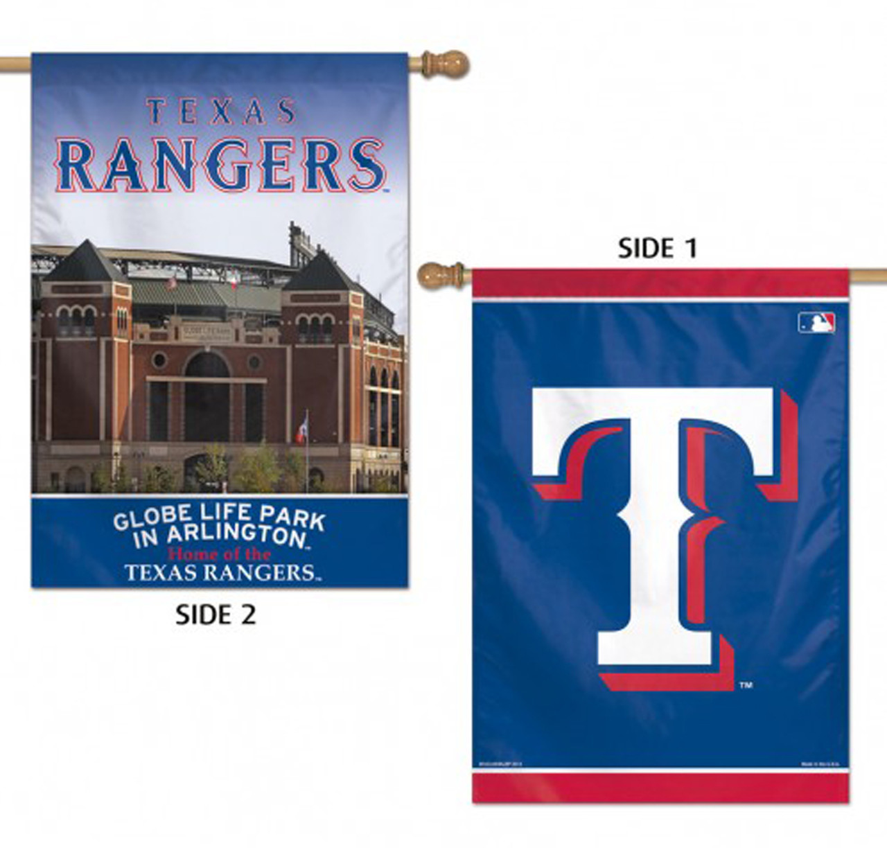 Texas Rangers MLB 2 Sided Vertical Garden Flag, House Flag