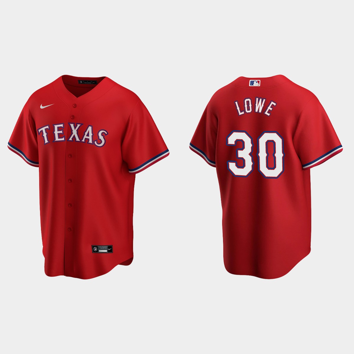 Texas Rangers Nathaniel Lowe Alternate Jersey - Red