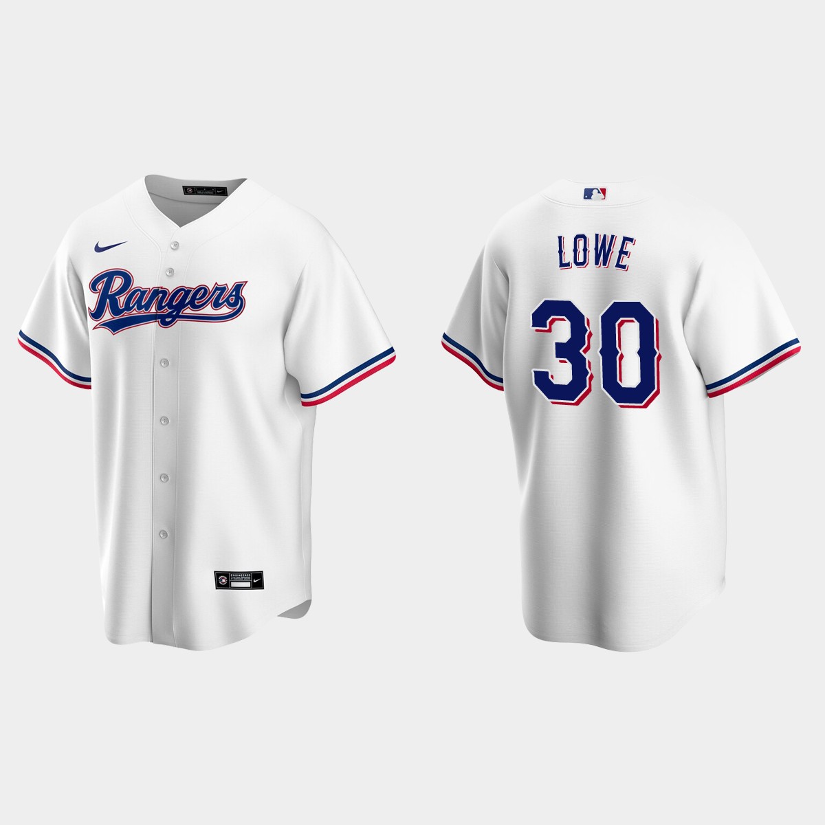 Texas Rangers Nathaniel Lowe Home Jersey - White
