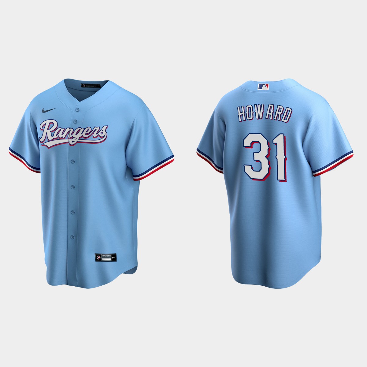 Texas Rangers Spencer Howard Alternate Jersey - Light Blue