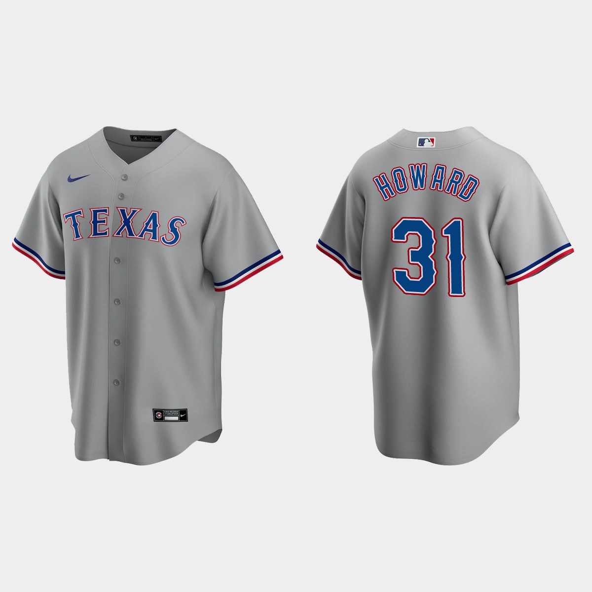 Texas Rangers Spencer Howard Road Jersey - Gray