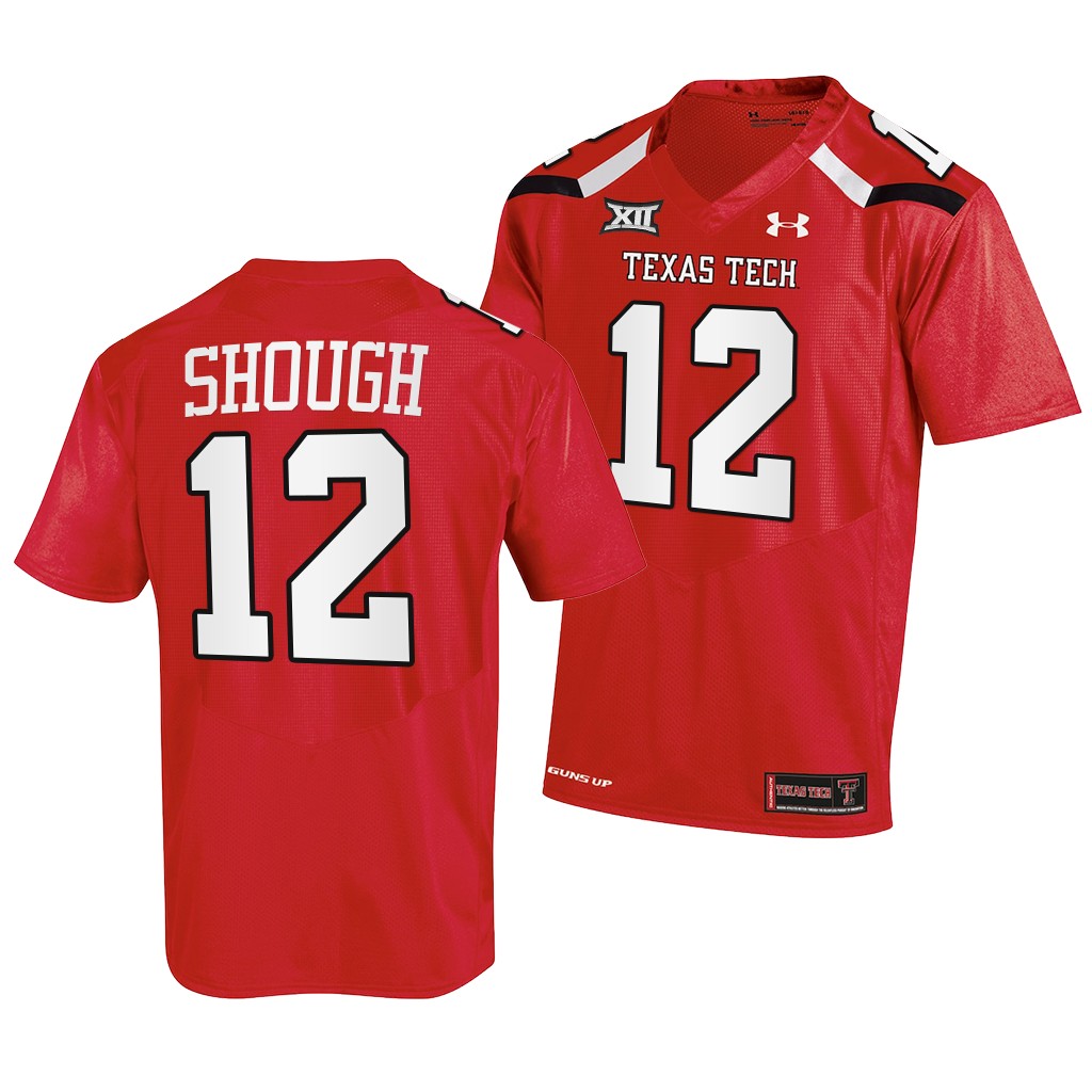 Texas Tech Red Raiders #12 Tyler Shough 2022-23 College Red Jersey Men's