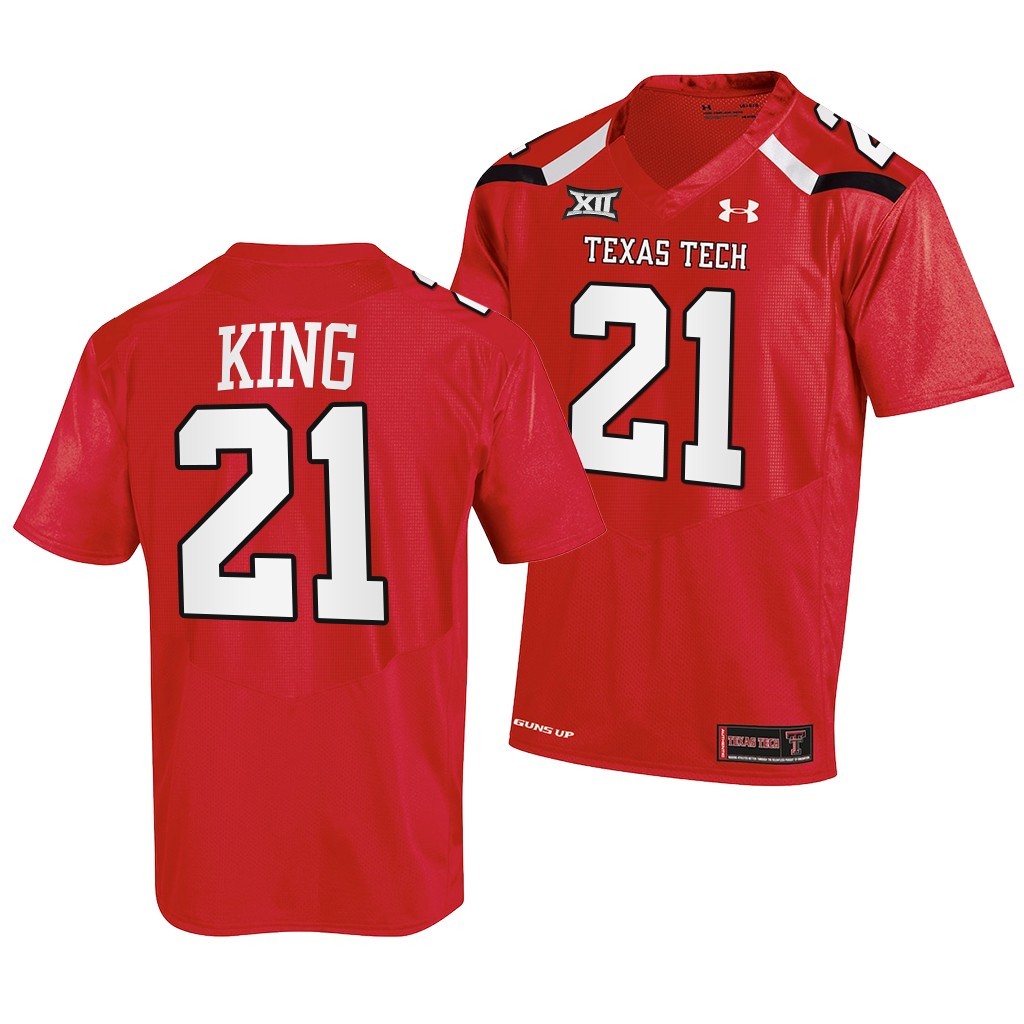 Texas Tech Red Raiders #21 Tyler King 2022-23 College Red Jersey Men's