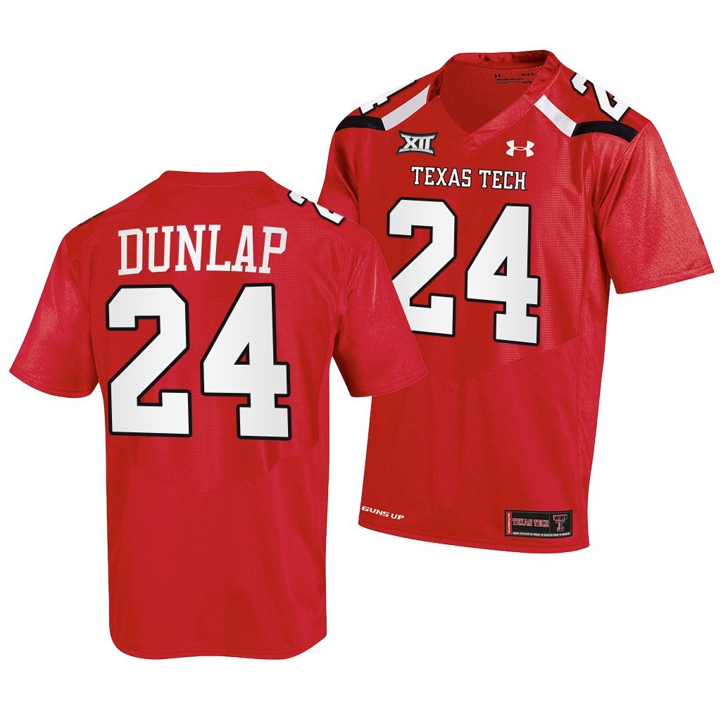 Texas Tech Red Raiders #24 Malik Dunlap 2022-23 College Red Jersey Men's