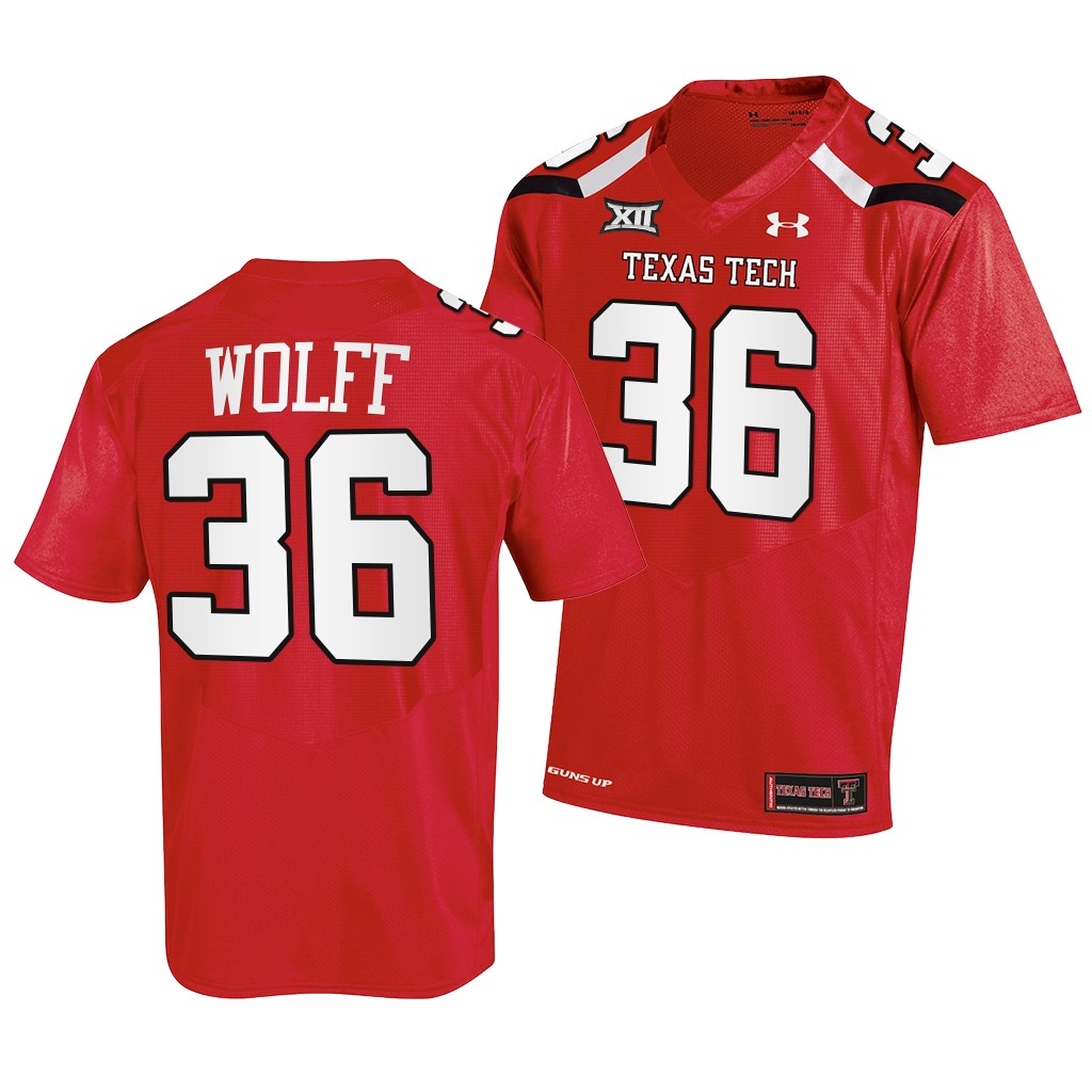 Texas Tech Red Raiders #36 Trey Wolff 2022-23 College Red Jersey Men's