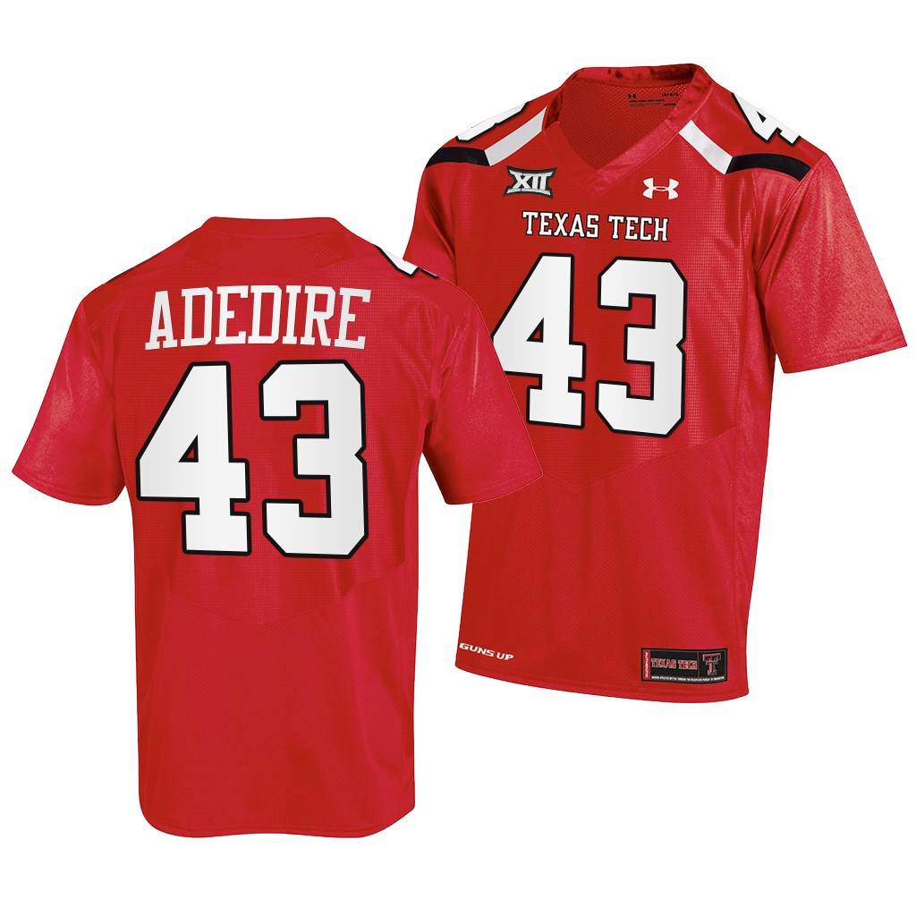 Texas Tech Red Raiders #43 Joseph Adedire 2022-23 College Red Jersey Men's