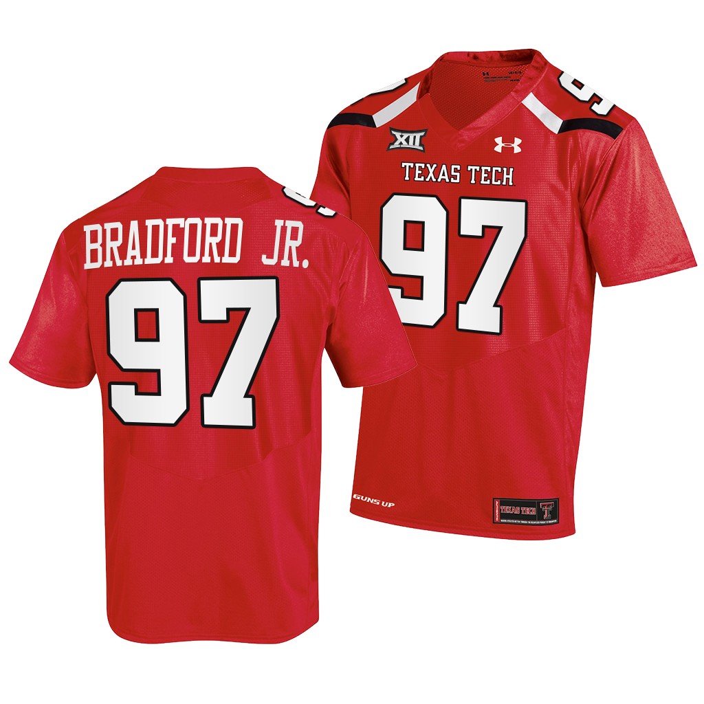 Texas Tech Red Raiders #97 Tony Bradford Jr. 2022-23 College Red Jersey Men's