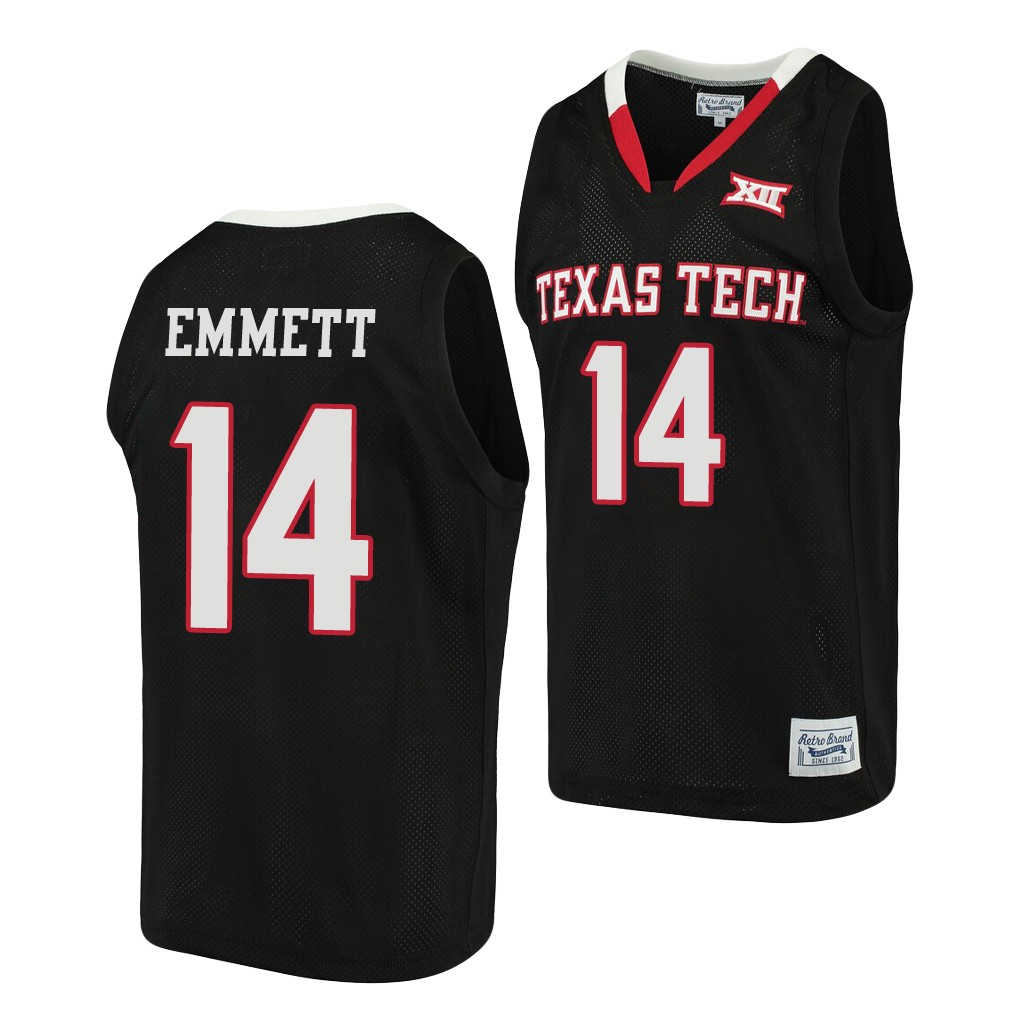 Texas Tech Red Raiders Andre Emmett Black Alumni Men's Jersey