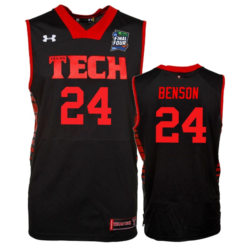 Texas Tech Red Raiders Avery Benson #24 Black 2019 Final-Four Jersey
