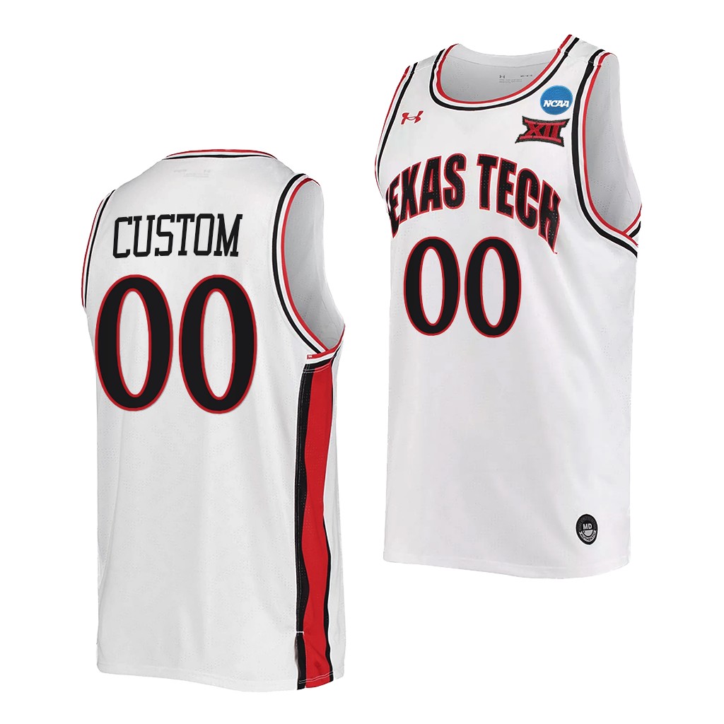 Texas Tech Red Raiders Custom 2022 NCAA March Madness Retro uniform White #00 Jersey
