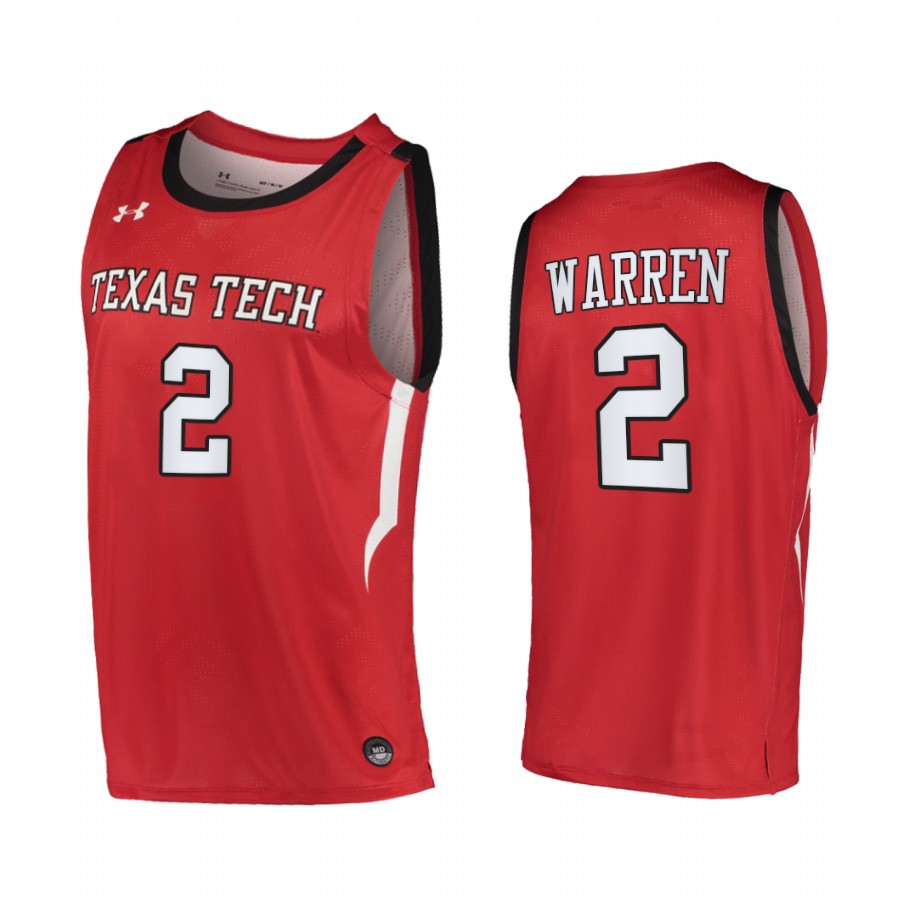 Texas Tech Red Raiders Davion Warren Jersey 2022 College Red Uniform