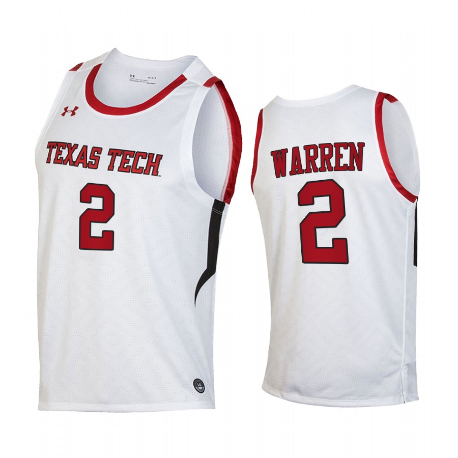 Texas Tech Red Raiders Davion Warren Jersey 2022 College White Uniform