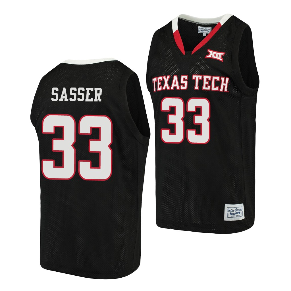 Texas Tech Red Raiders Jason Sasser Black Alumni Men's Jersey
