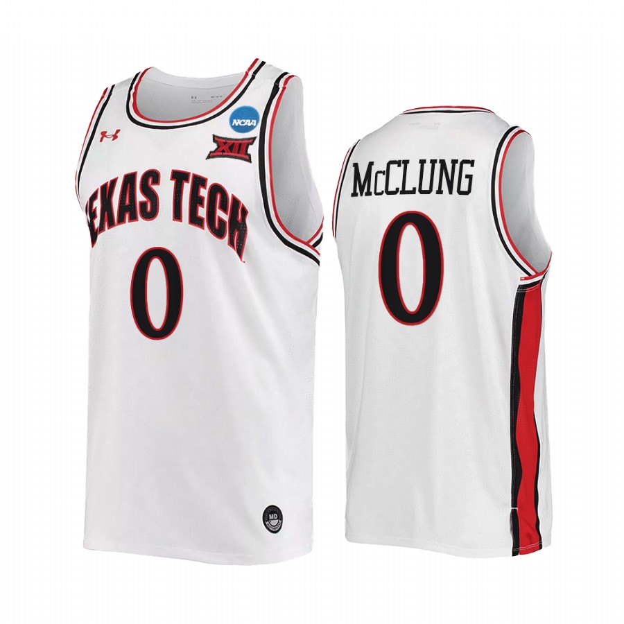 Texas Tech Red Raiders Mac McClung Jersey Retro White Alumni Uniform