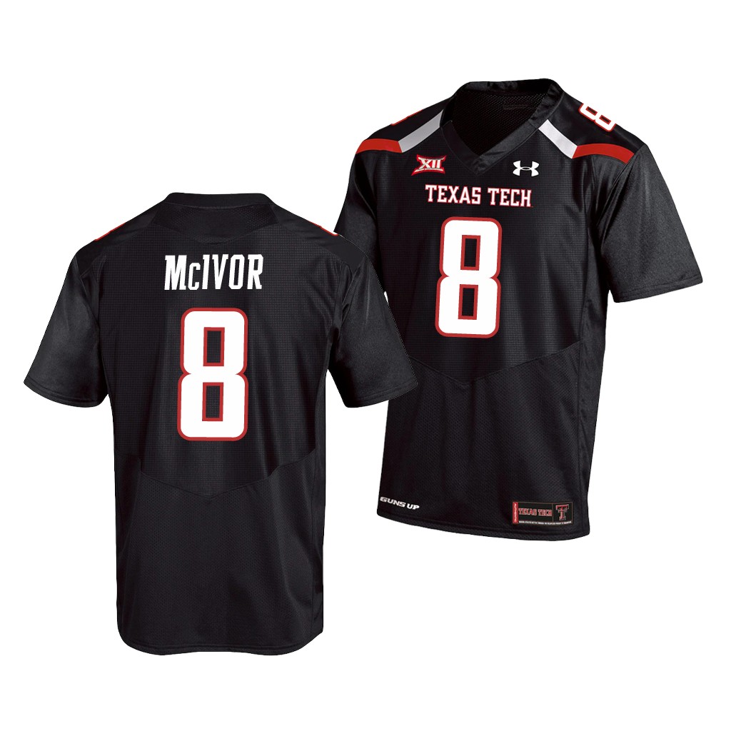 Texas Tech Red Raiders Maverick McIvor Black College Jersey Men's