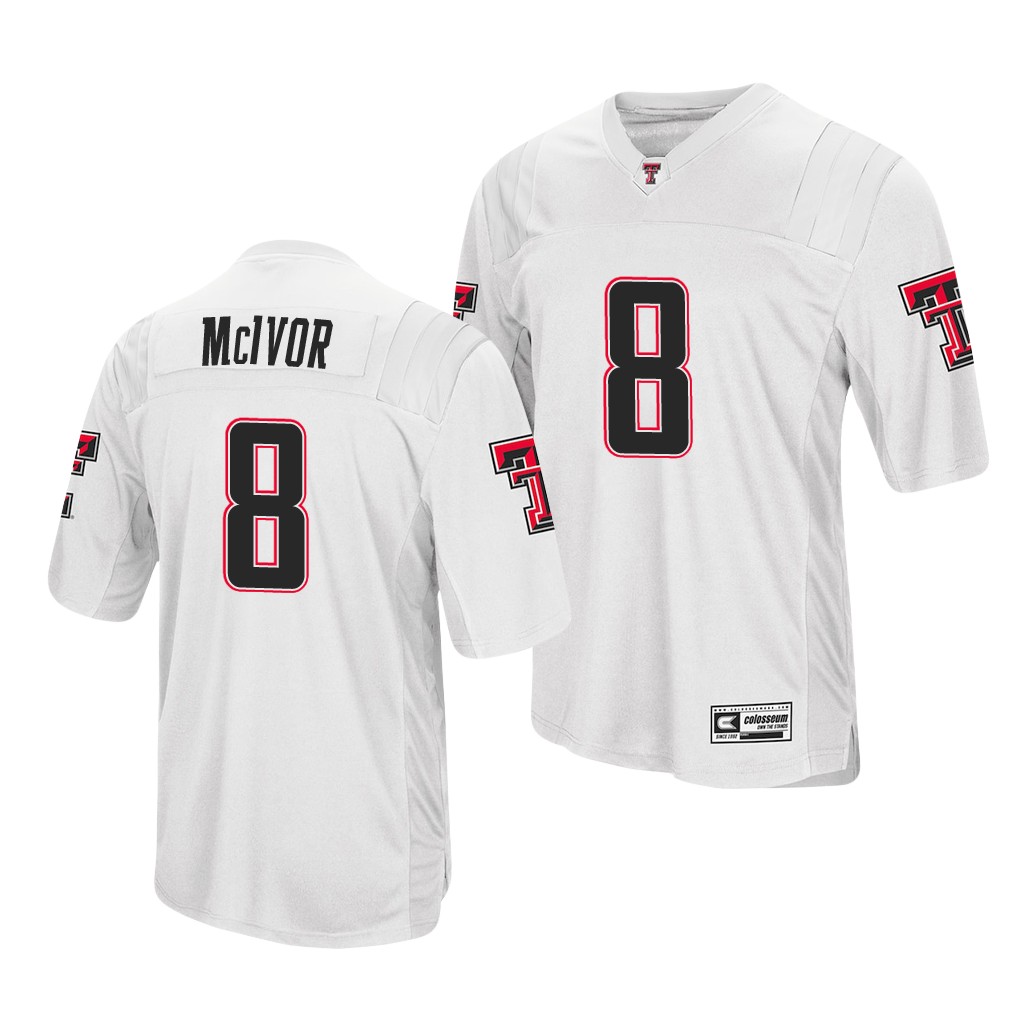 Texas Tech Red Raiders Maverick McIvor White College Jersey Men's