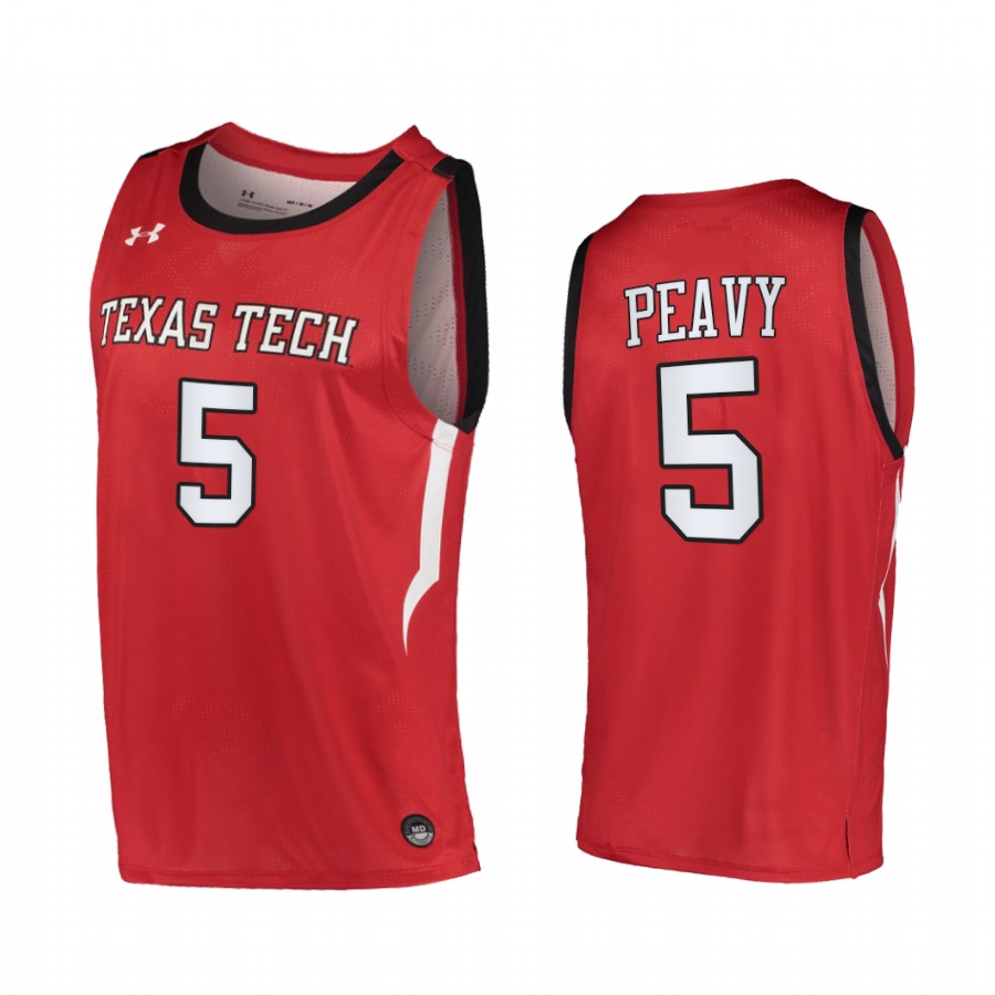 Texas Tech Red Raiders Micah Peavy Red 2020-21 Alternate Jersey