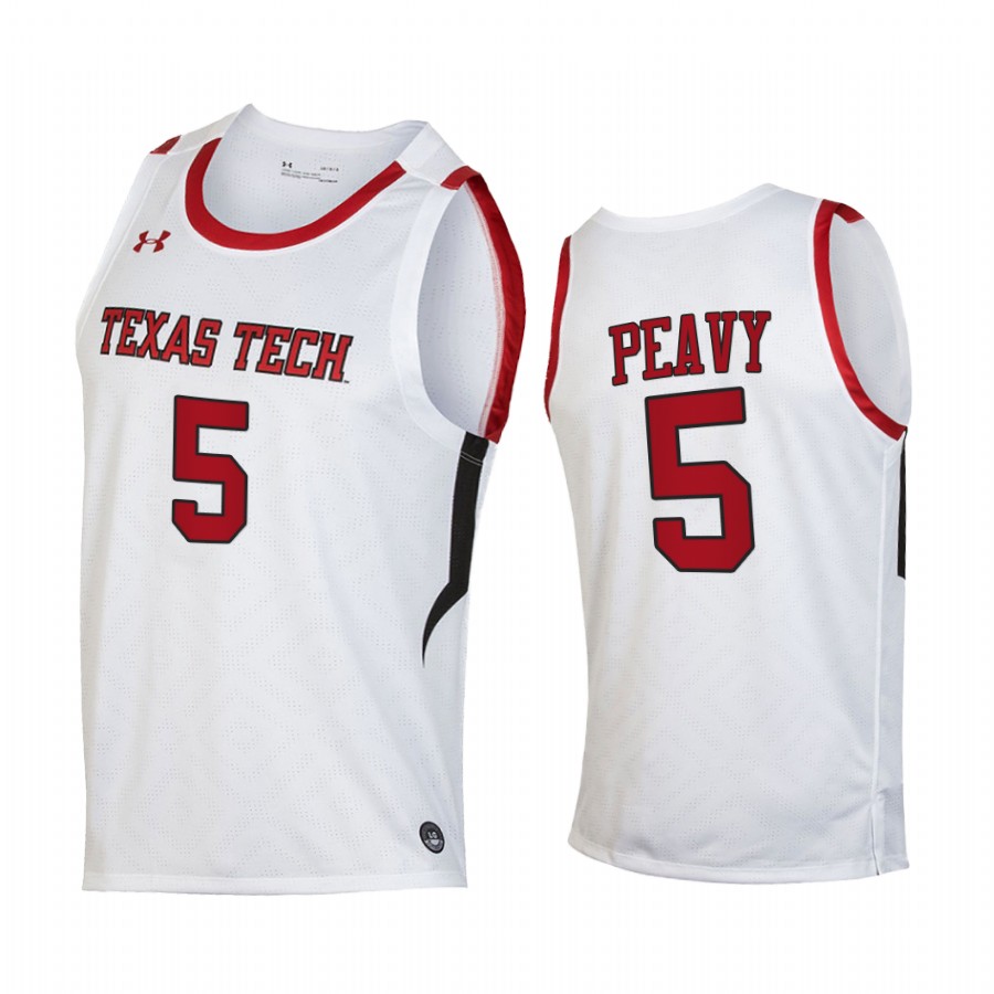 Texas Tech Red Raiders Micah Peavy White 2020-21 Jersey