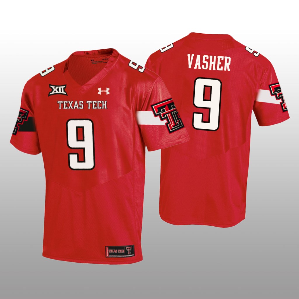 Texas Tech Red Raiders Red 2020 T.J. Vasher Jersey
