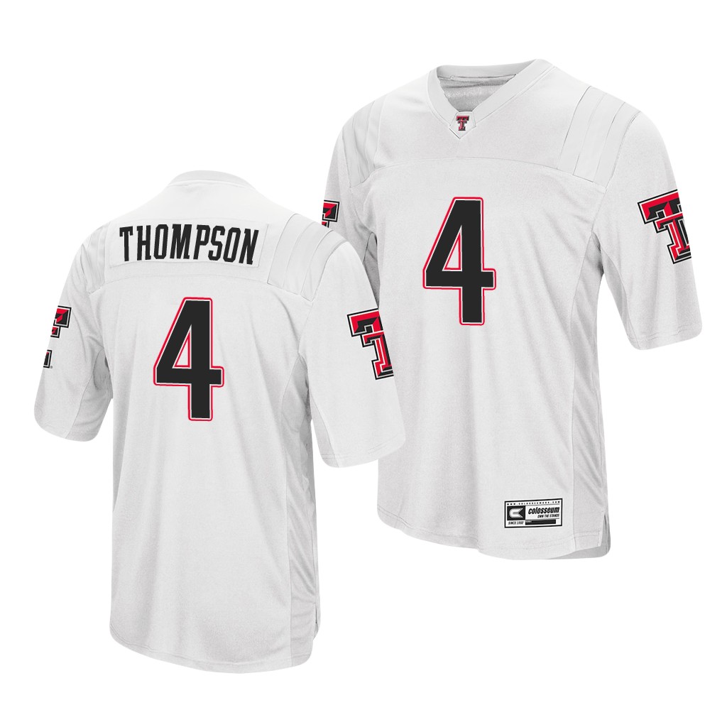 Texas Tech Red Raiders SaRodorick Thompson White College Jersey Men's