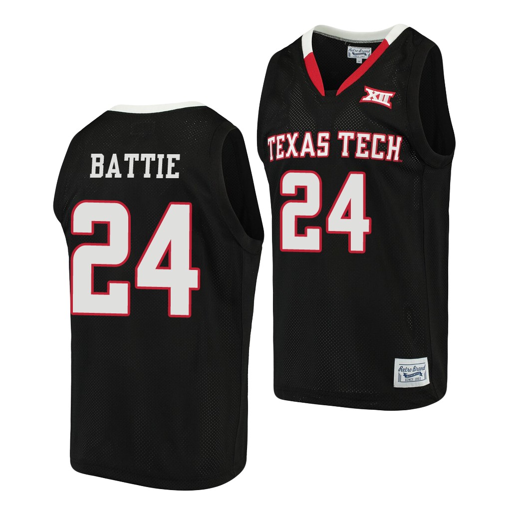 Texas Tech Red Raiders Tony Battie Black Alumni Men's Jersey