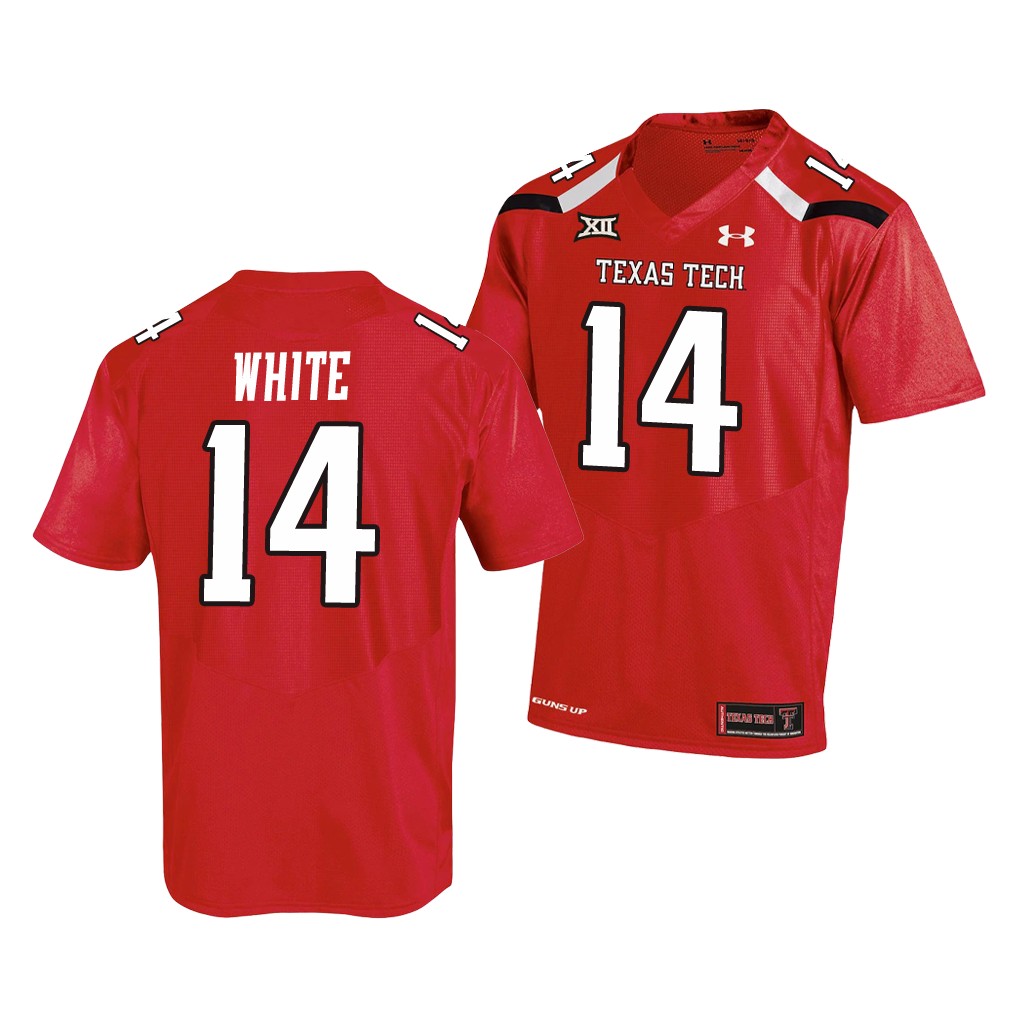 Texas Tech Red Raiders Xavier White Red College Jersey Men's