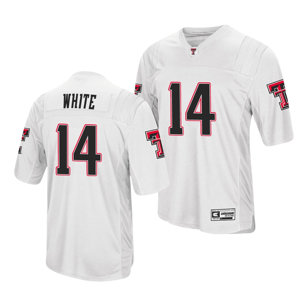 Texas Tech Red Raiders Xavier White White College Jersey Men's