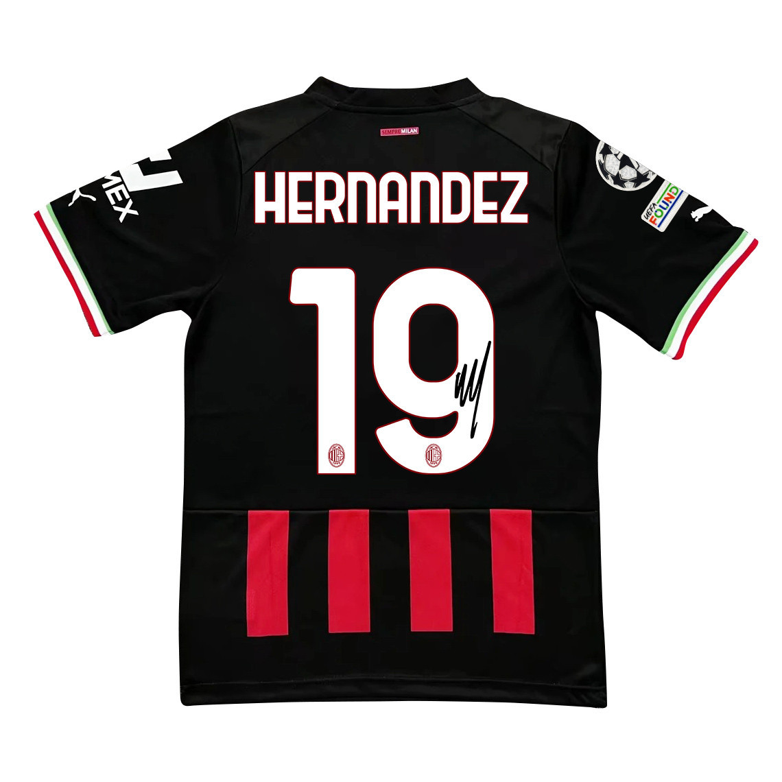 Théo Hernandez 19 Signed AC Milan 2022/23 Home Men Soccer Jersey – Red/Black