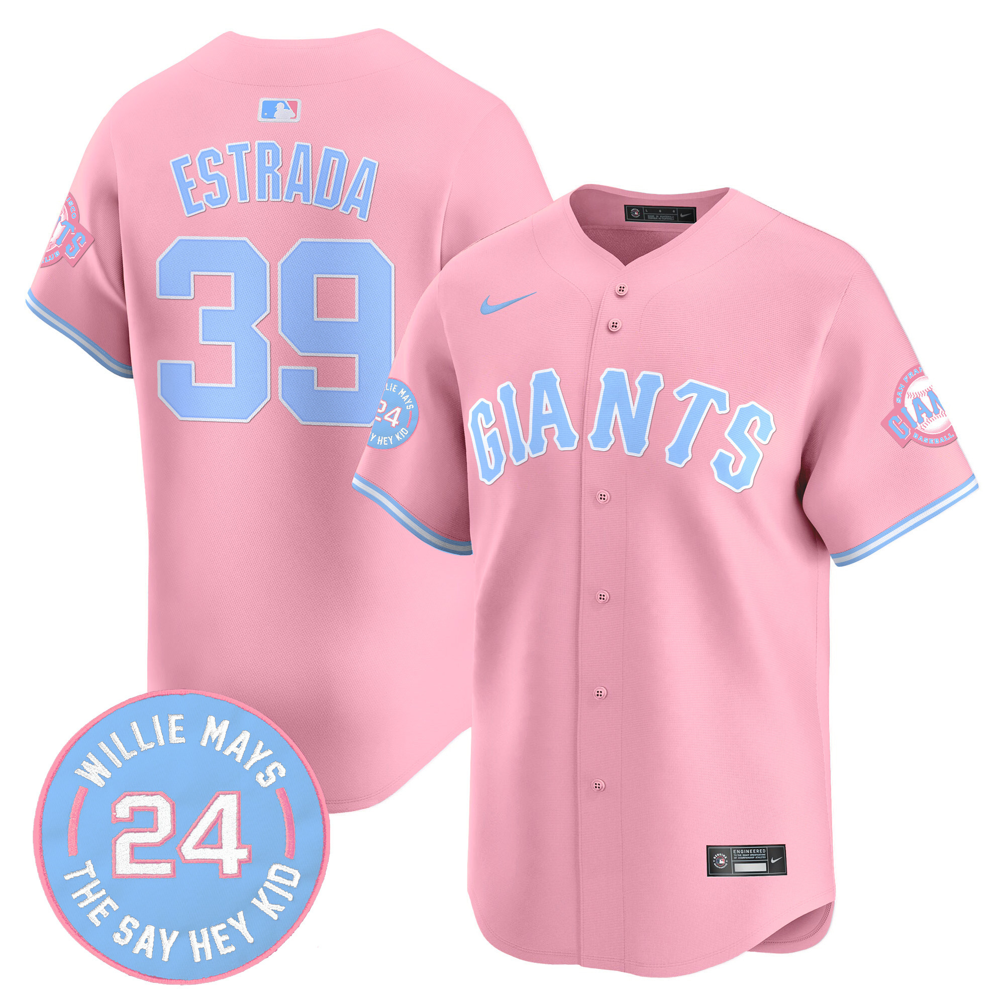 Thairo EstradaUnisex San Francisco Giants Bubblegum Pink Vapor Premier Limited Pink Jersey - All Stitched