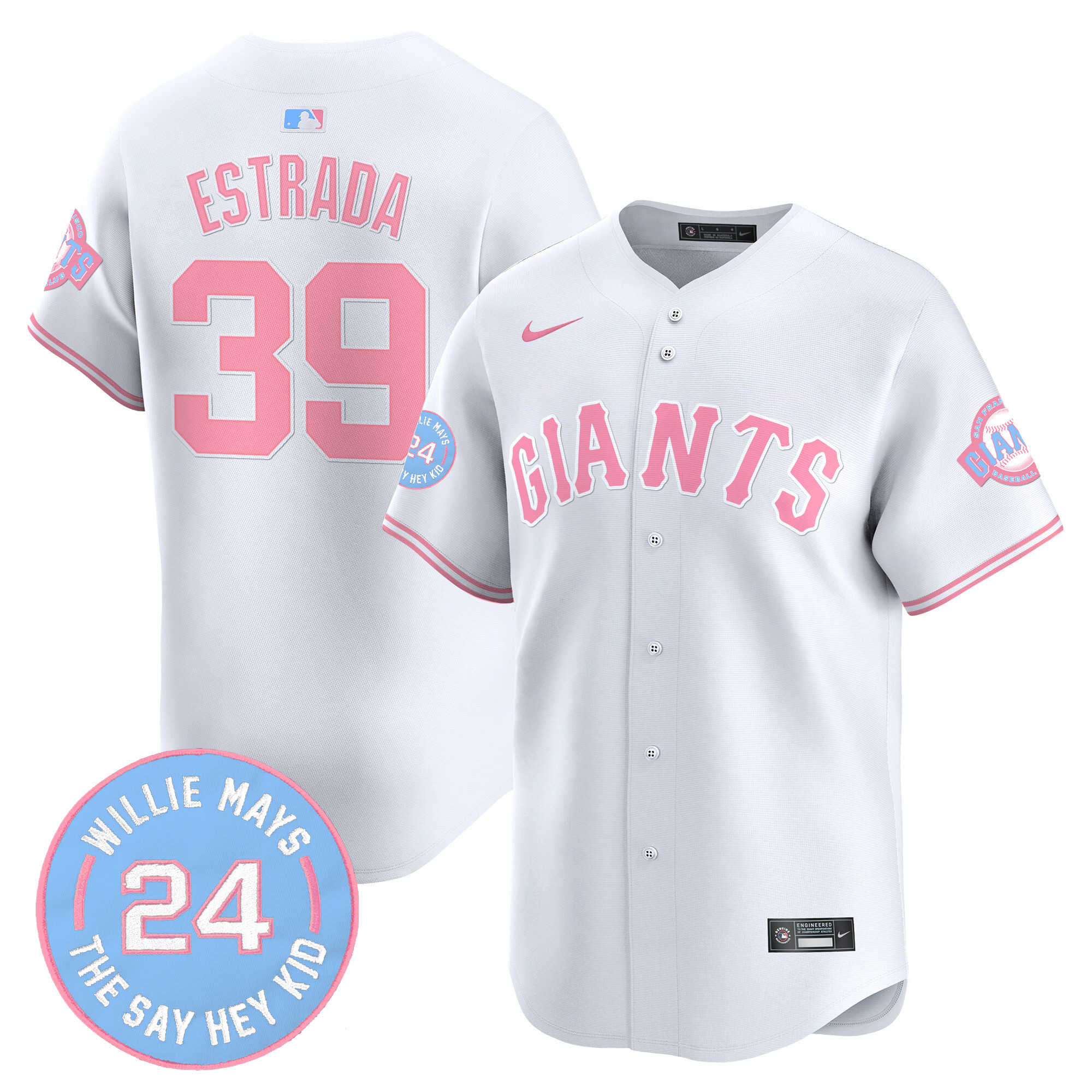 Thairo EstradaUnisex San Francisco Giants Bubblegum Pink Vapor Premier Limited White Jersey - All Stitched