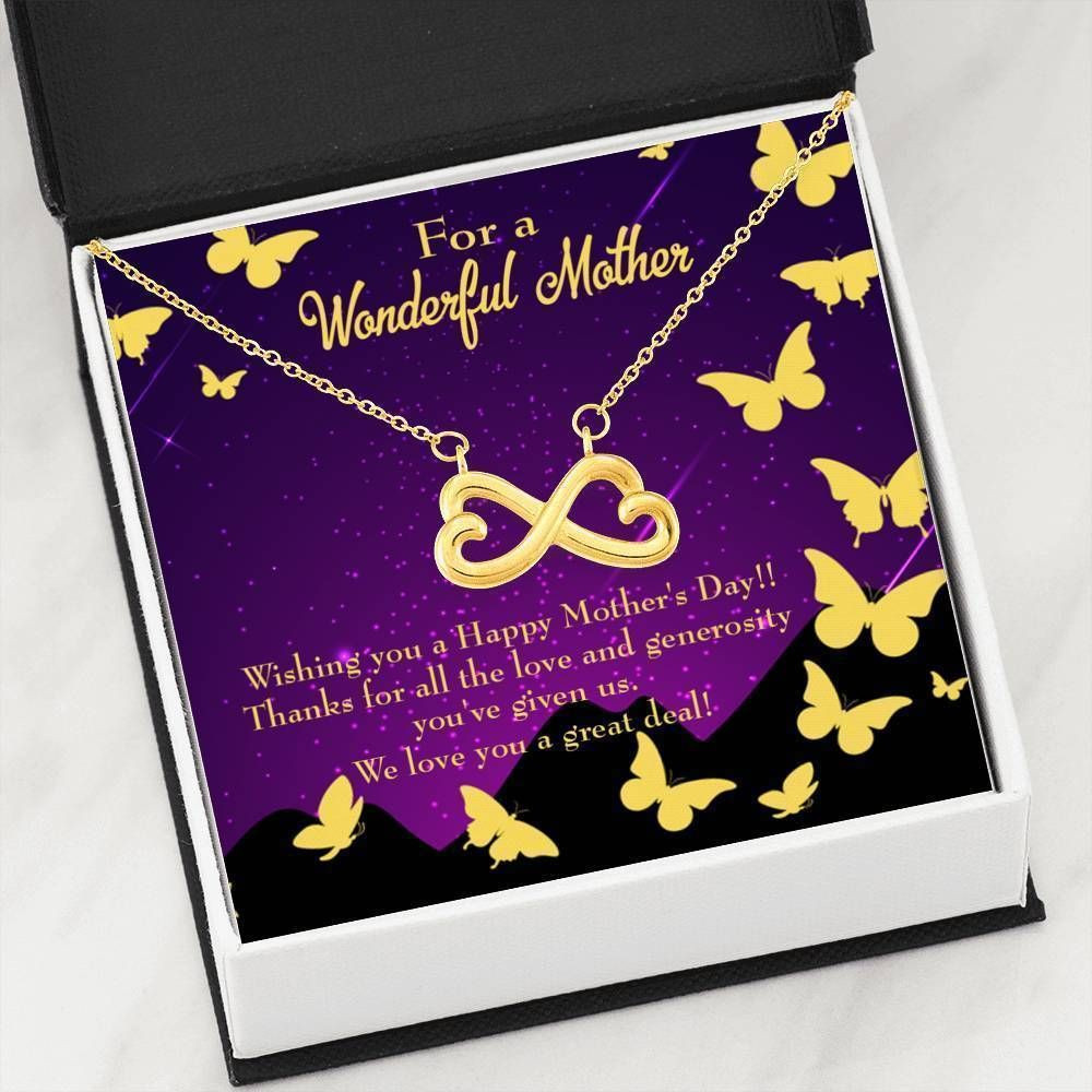 Thank For All The Love Infinity Heart Necklace Gift For Mom