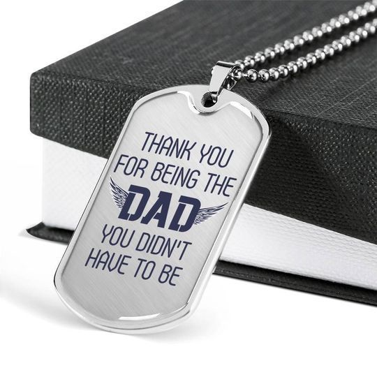 Thank For Being The Dad Dog Tag Necklace Gift For Dad