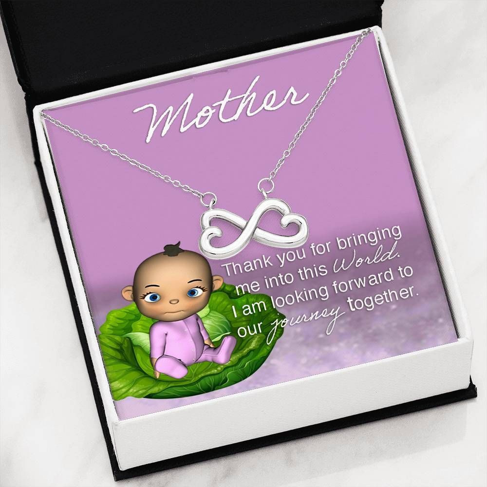 Thank For Bringing Me Into This World Infinity Heart Necklace Gift For Mom