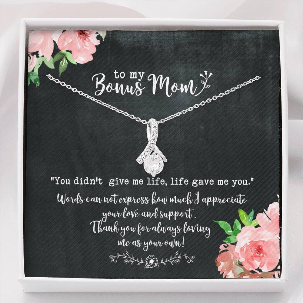 Thank For Loving Me Alluring Beauty Necklace Gift For Mom Bonus Mom
