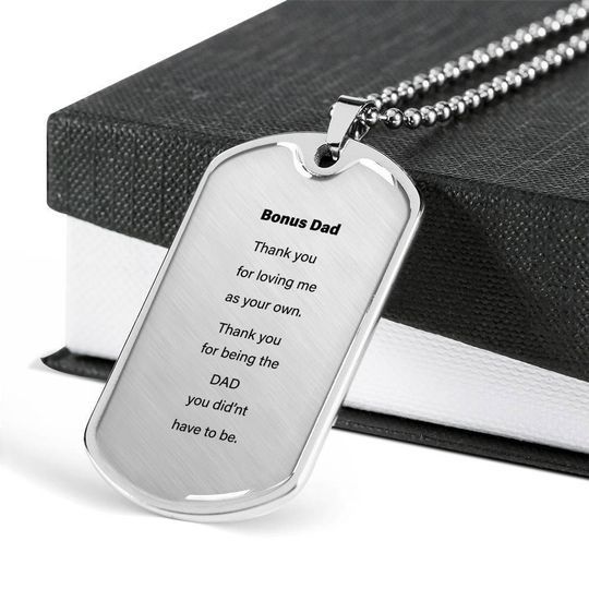 Thank For Loving Me Dog Tag Necklace Gift For Dad
