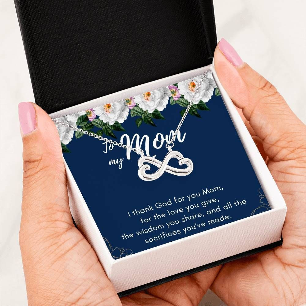 Thank God To Be Your Child Infinity Heart Necklace Gift For Mother