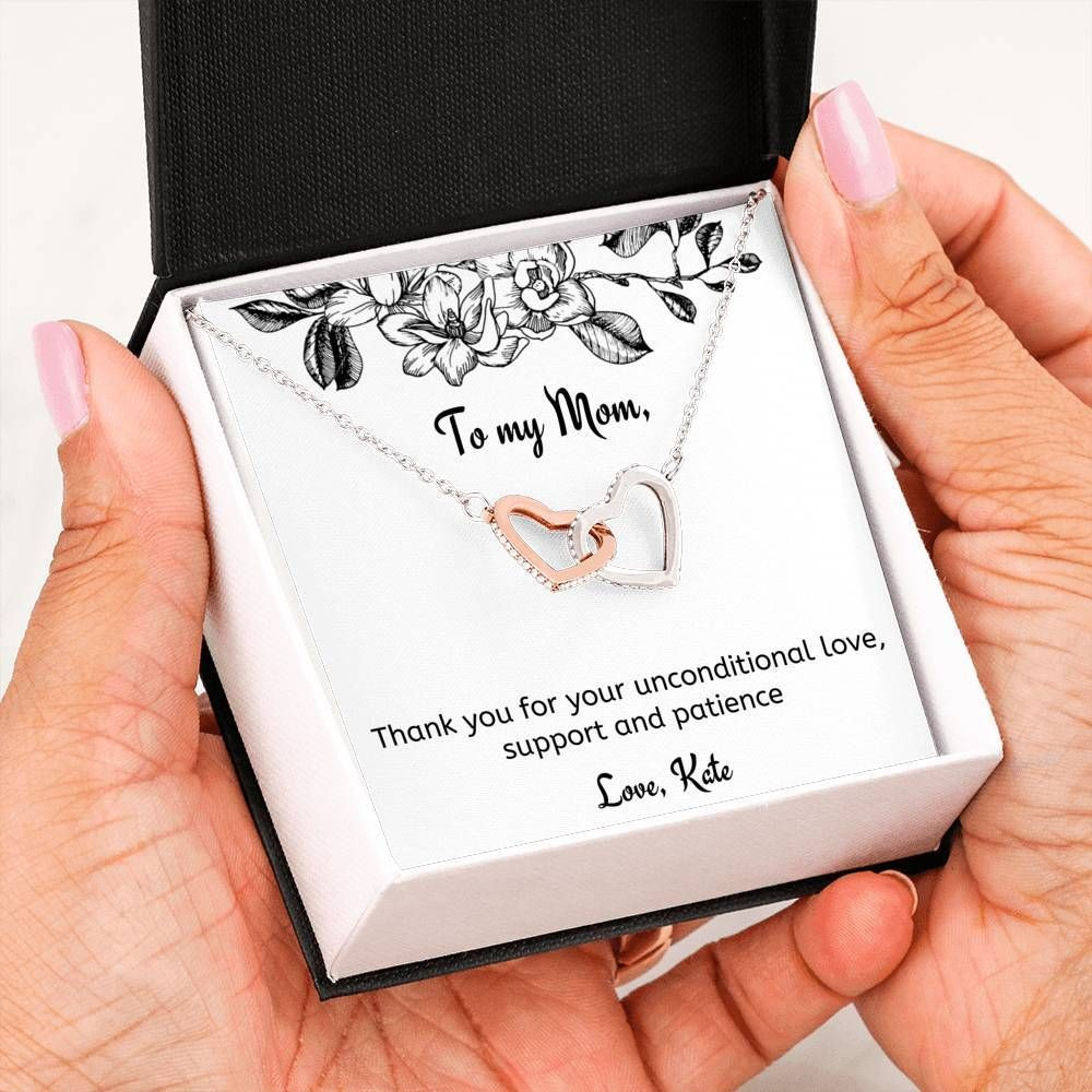 Thank You For Your Unconditional Love Interlocking Hearts Necklace Gift For Mom