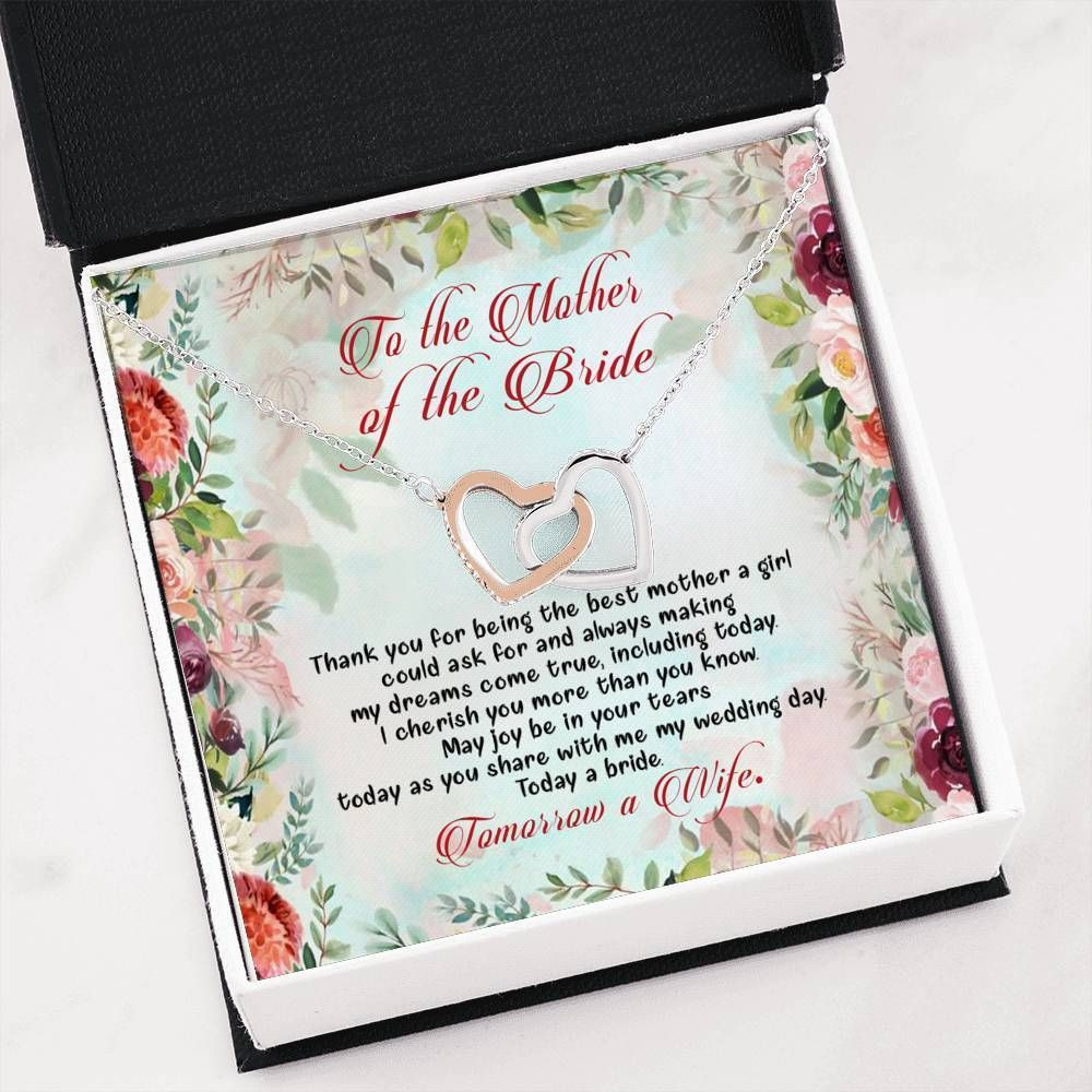 Thank You Interlocking Hearts Necklace Gift For Mother Of The Bride