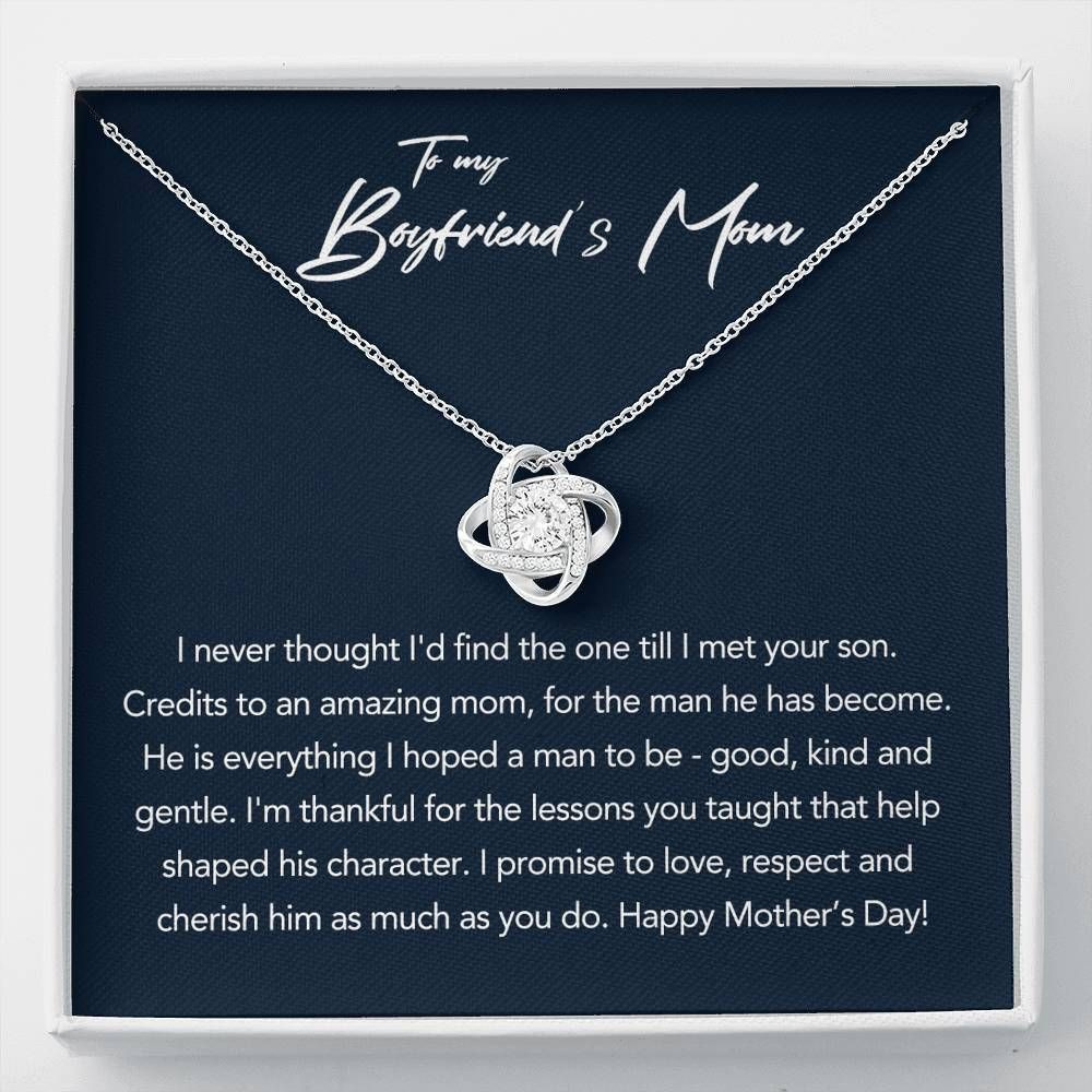 Thank You Love Knot Necklace Gift For Mom Boyfriend’s Mom