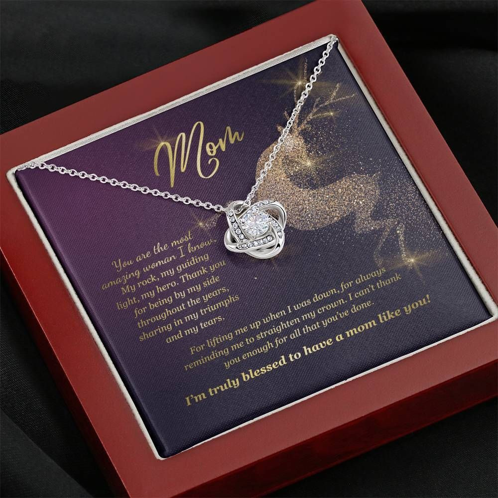 Thank You Reindeer Love Knot Necklace To Mommy
