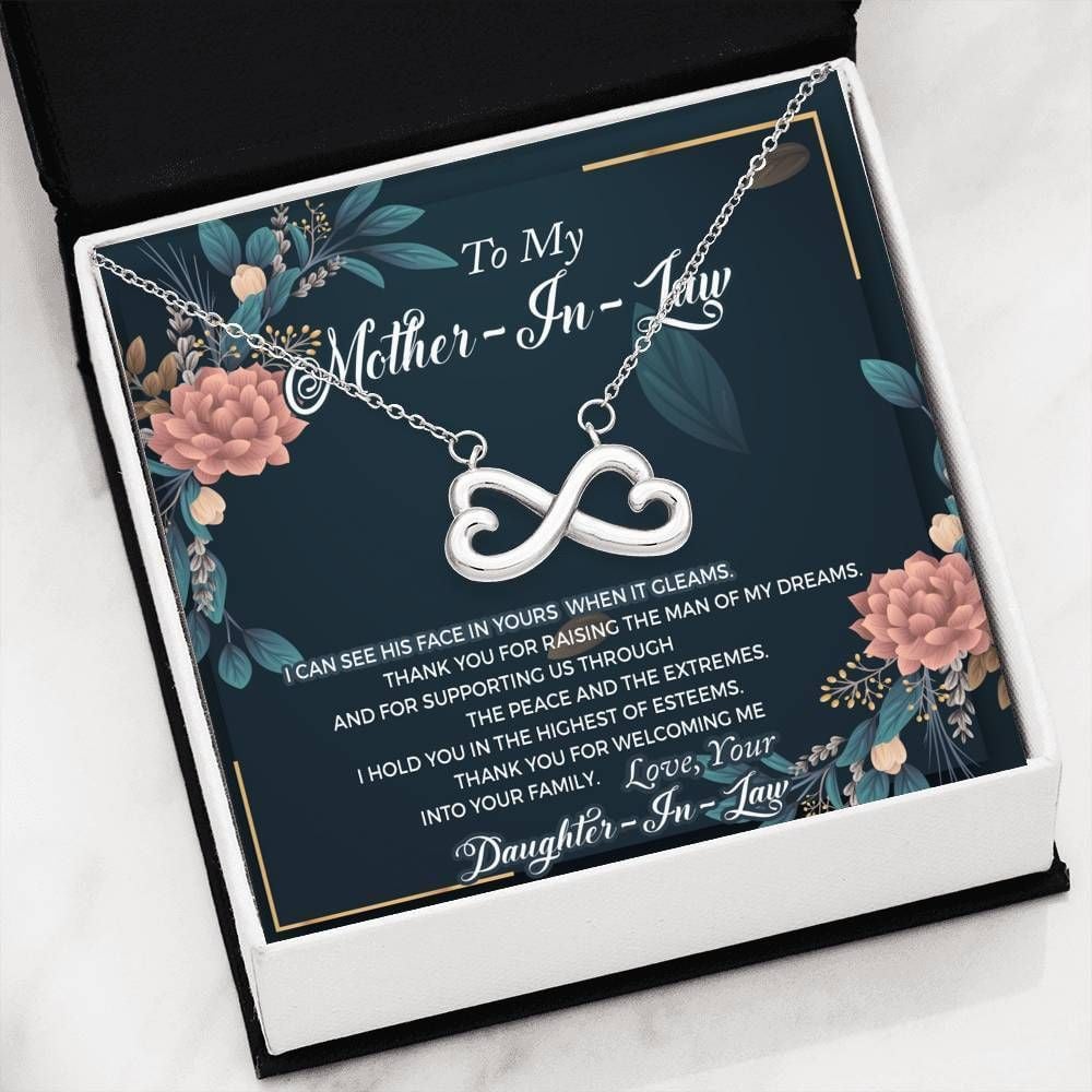 Thank You To Welcome Me Infinity Heart Necklace Gift For Mother In Law