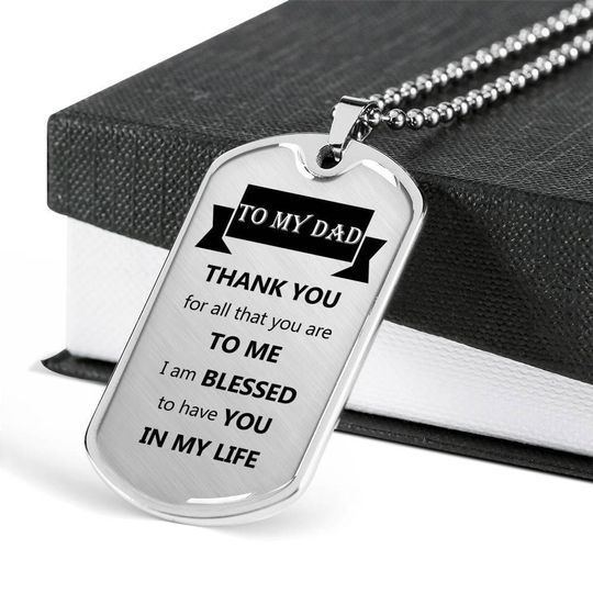 Thanks For All That You’re Dog Tag Necklace Gift For Dad