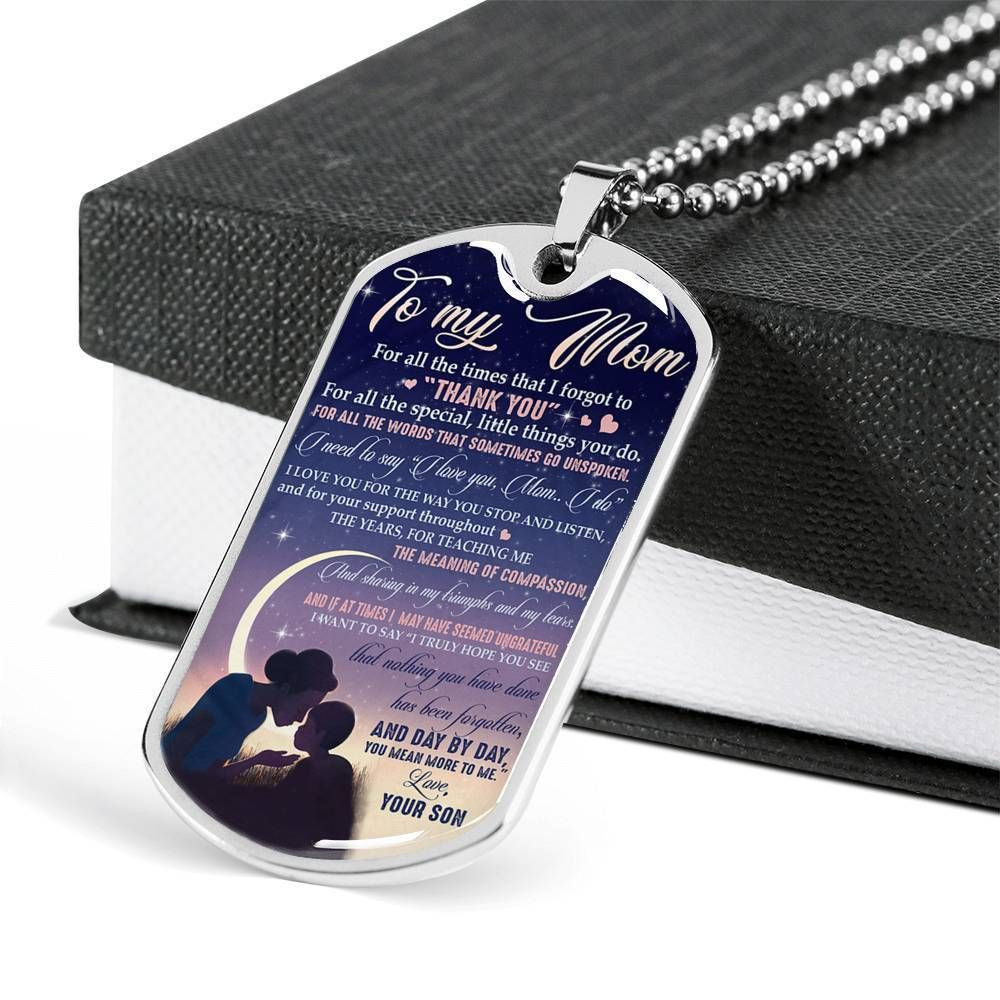 Thanks For All The Special Little Things You Do Gift For Mom Dog Tag Necklace