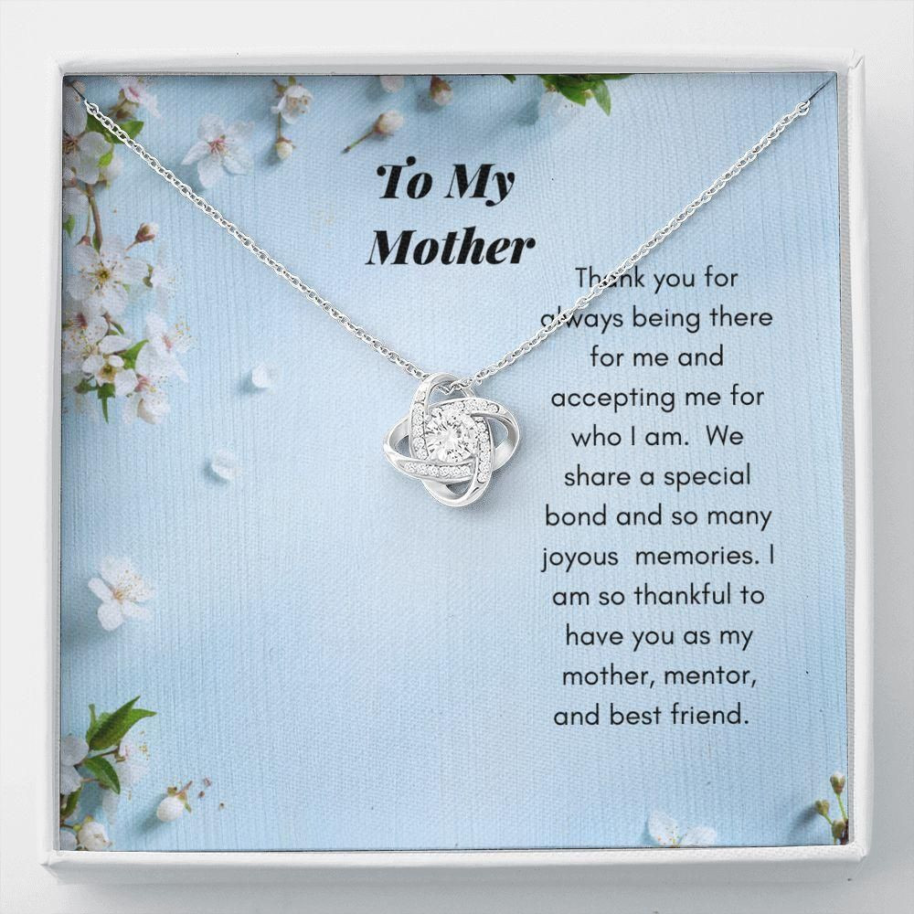 Thanks For Always Being There For Me Gift For Mom Love Knot Necklace