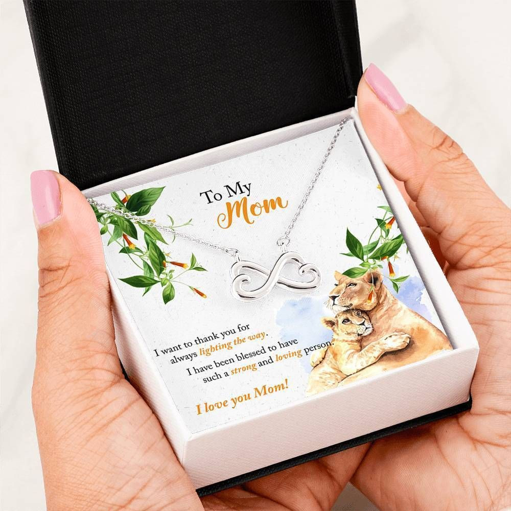 Thanks For Always Lighting The Way  Infinity Heart Necklace For Mom