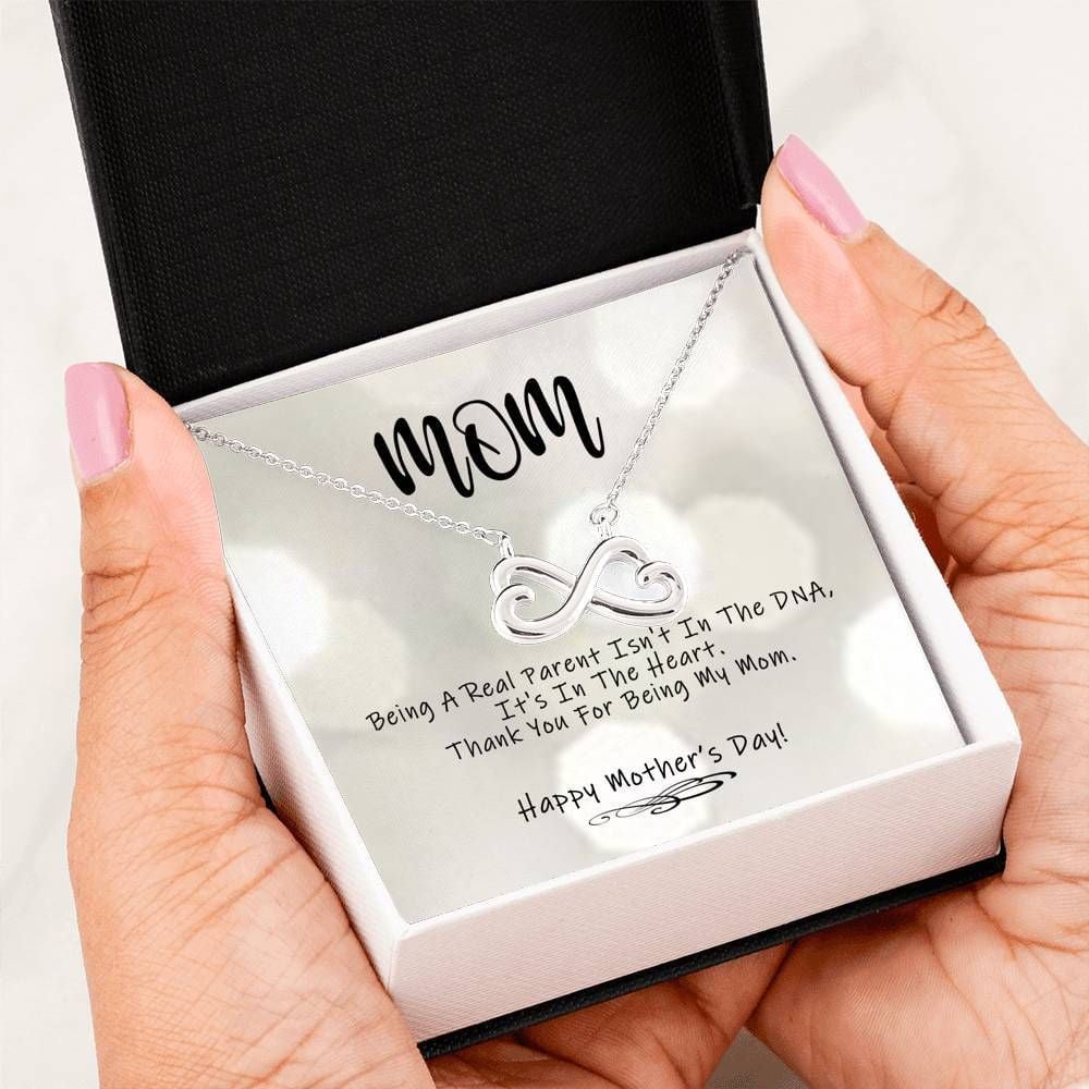 Thanks For Being My Mom Infinity Heart Necklace For Mom