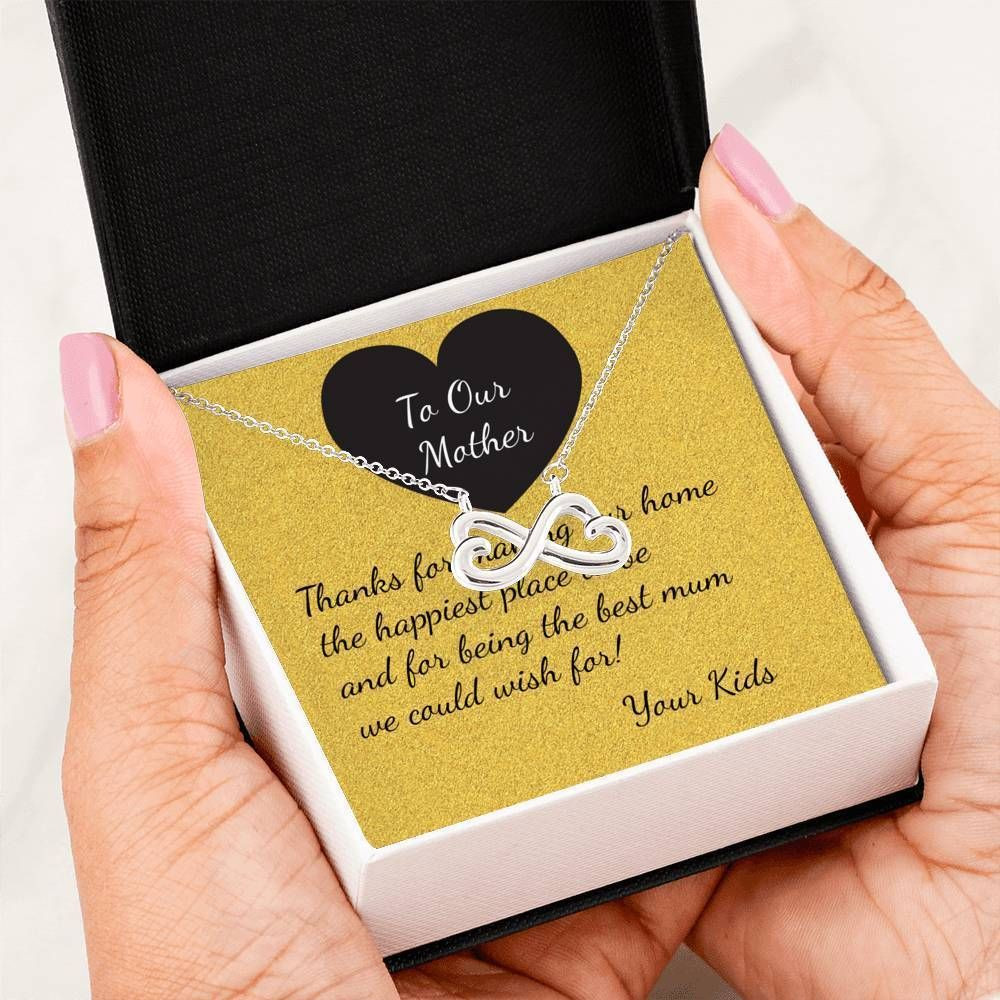Thanks For Being The Best Mom Infinity Heart Necklace For Mother