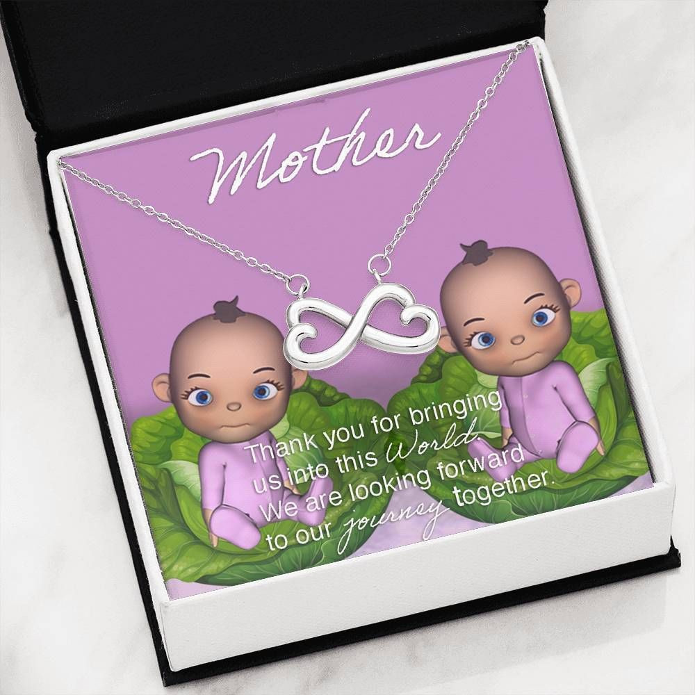 Thanks For Bringing Us Into This World Infinity Heart Necklace For Mom